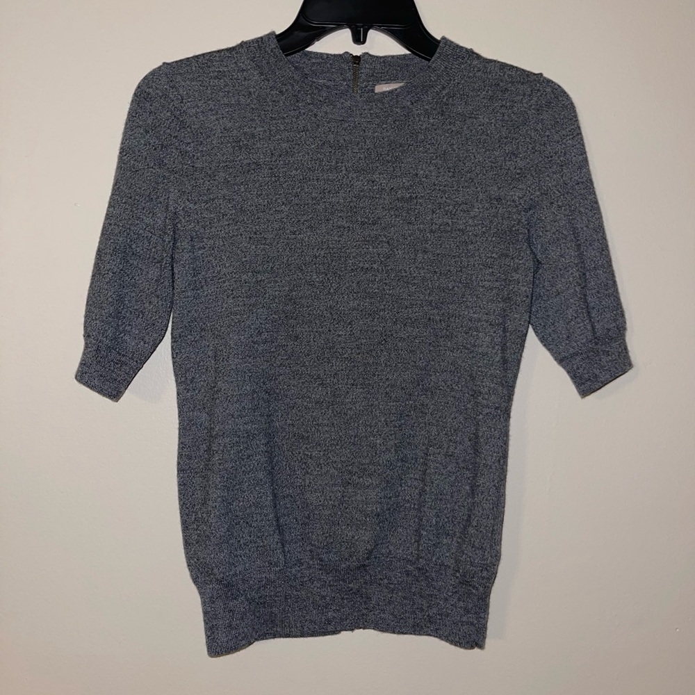 Banana Republic Elbow Sleeve Sweater Gray Extra Fine Merino Wool Blend